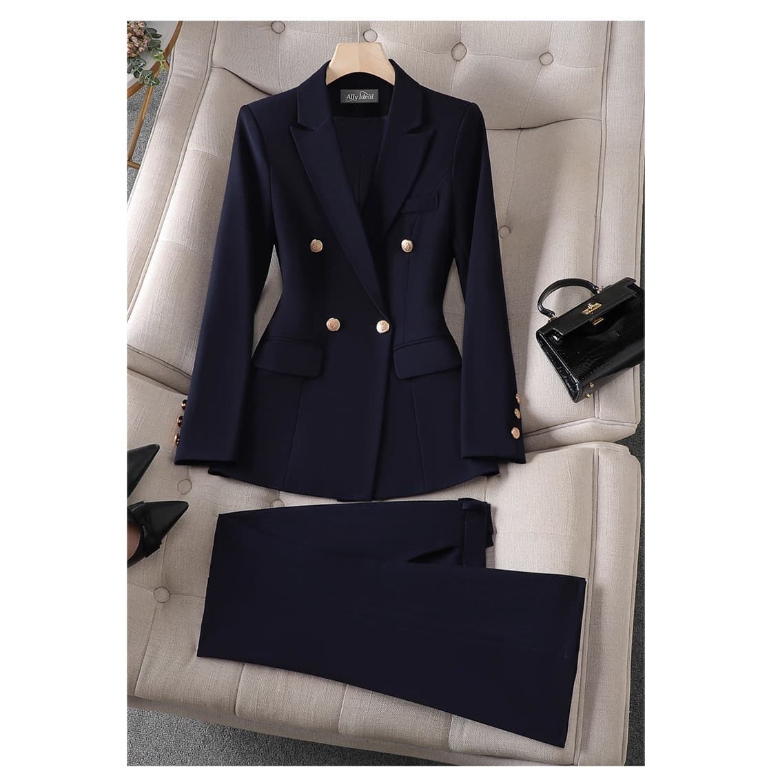 Women's professional suit jacket, 2026 new style, formal business suit two-piece set for college students' interviews and work.