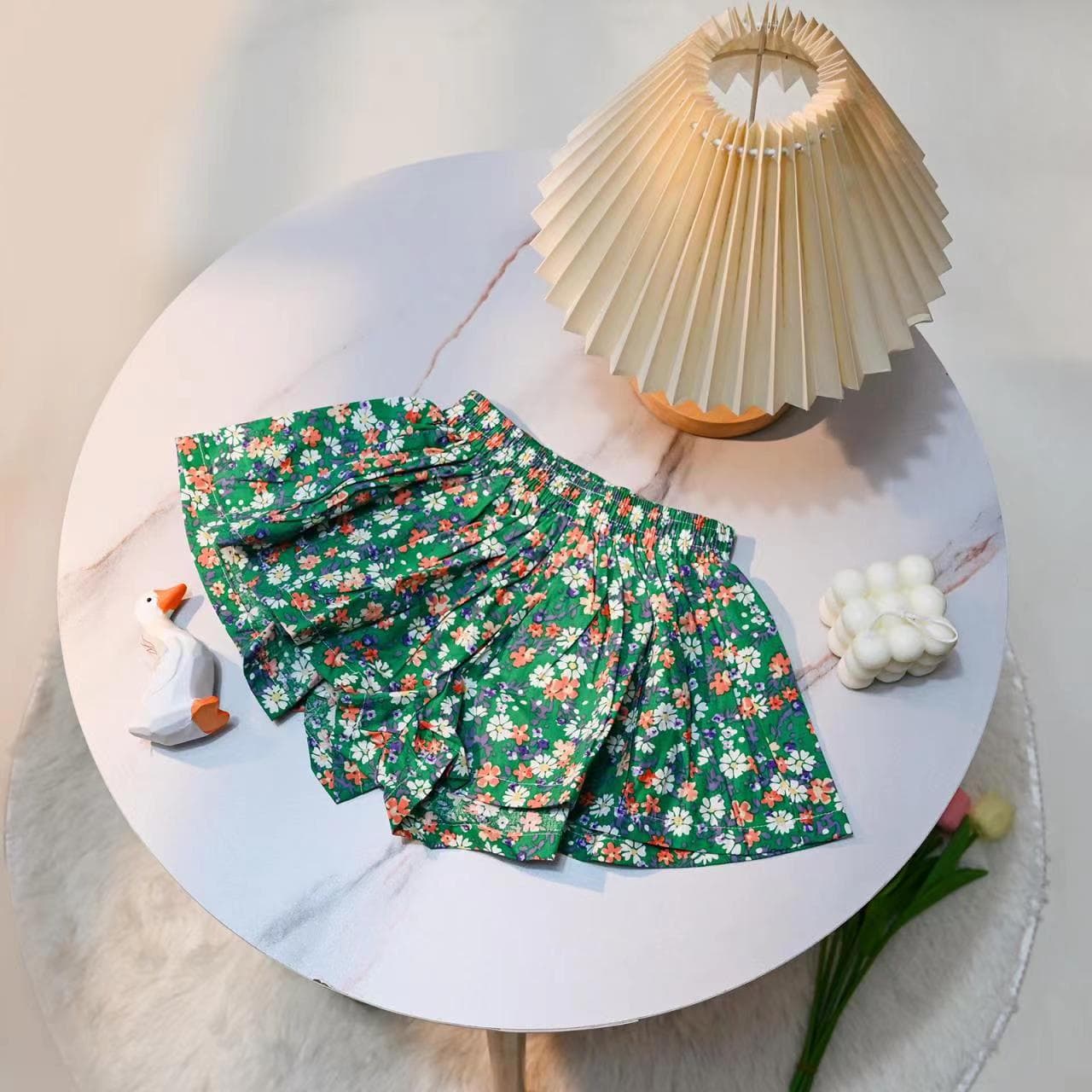Floral Skirt Shorts for Girls 2026 Summer Kids Baby Hot Pants Outerwear Sweet Floral Skirt Shorts