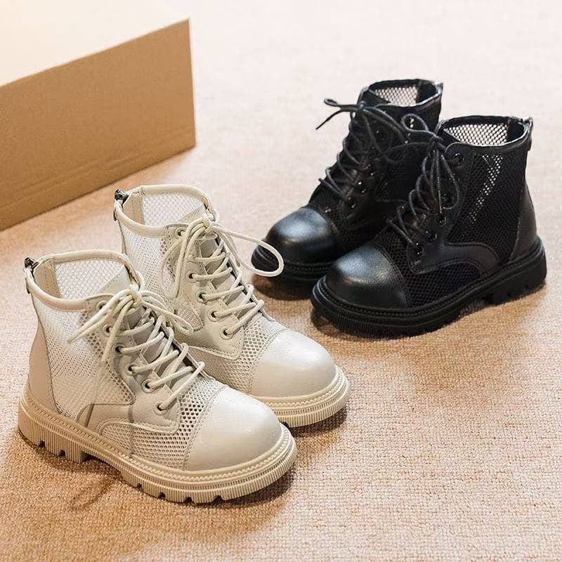 2025 New Girls Mesh Boots Summer Princess Shoes Long Boots Performance Breathable Mesh Short Boots Long Boots Anti-slip Toddler
