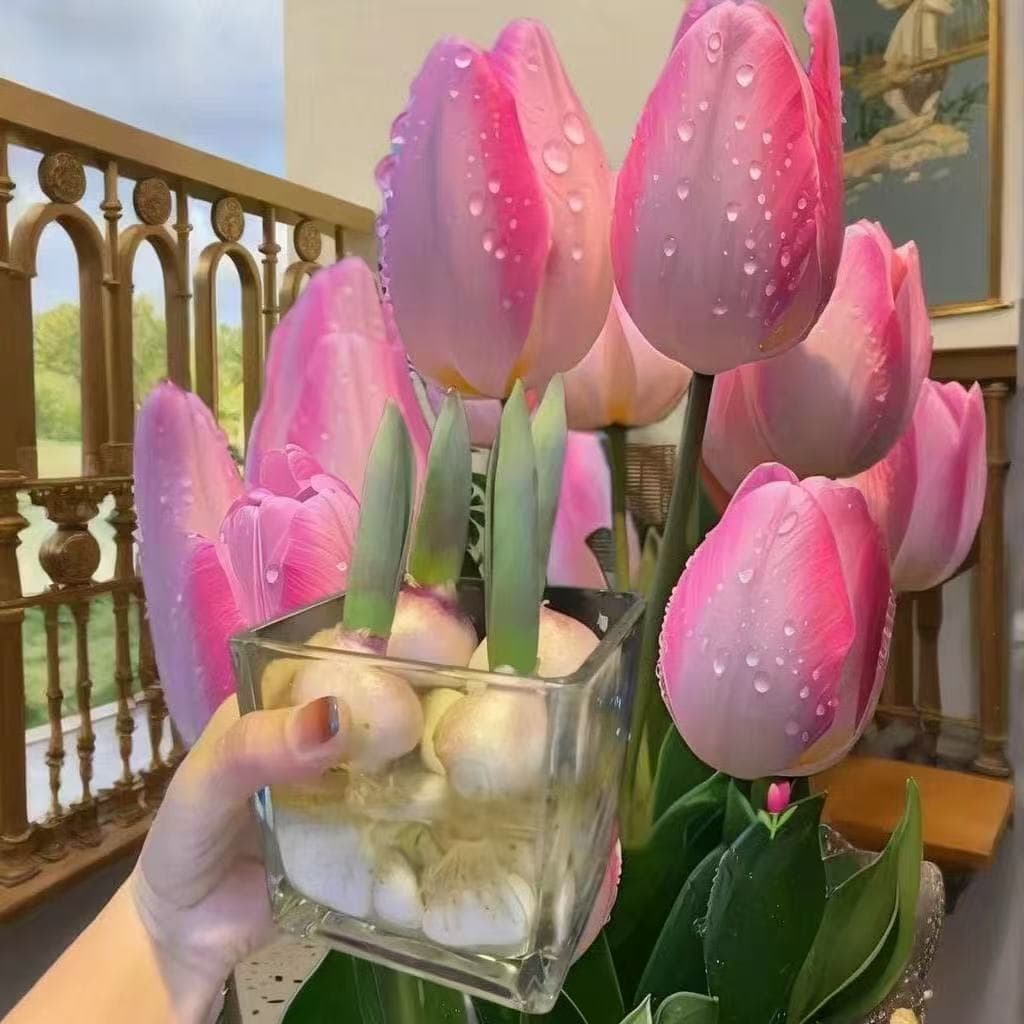 Factory direct shipping of large tulip bulbs, suitable for all seasons, hydroponics, soil cultivation, and cold-resistant flower seeds for indoor balcony hydroponic plants.