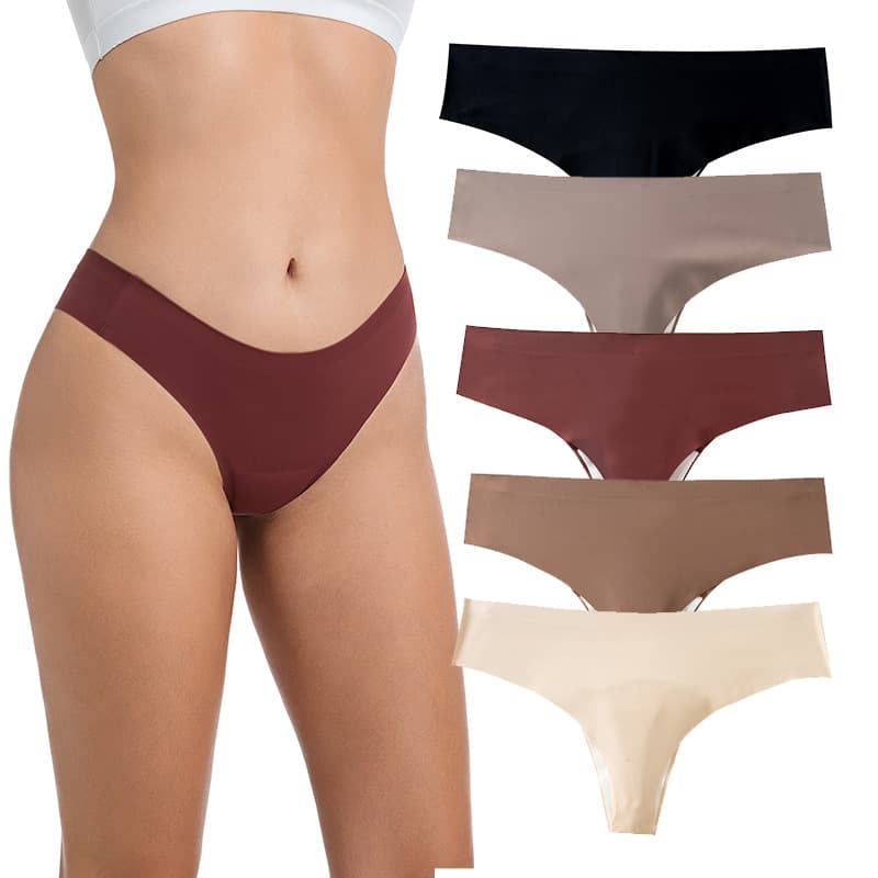 Women's Seamless Thong with Cotton Pad for Yoga Fitness Sports, No VPL, Amazon Cross-Border Style