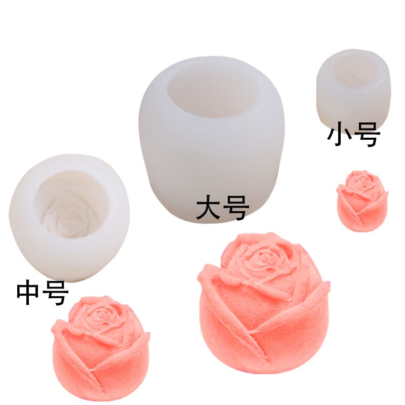 3D Rose Scented Candle Silicone Mold Valentine's Day Cake Decoration Mousse Chocolate Mold