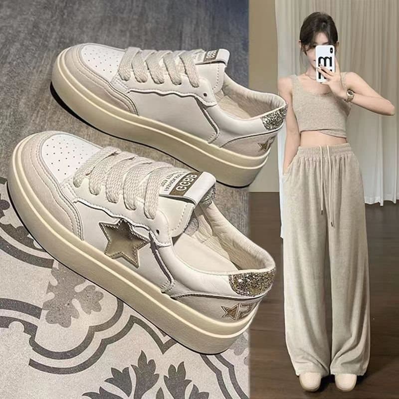 Original Versatile Casual Star White Sneakers 2025 Autumn Winter New Thick Sole Student Sports Shoes Women