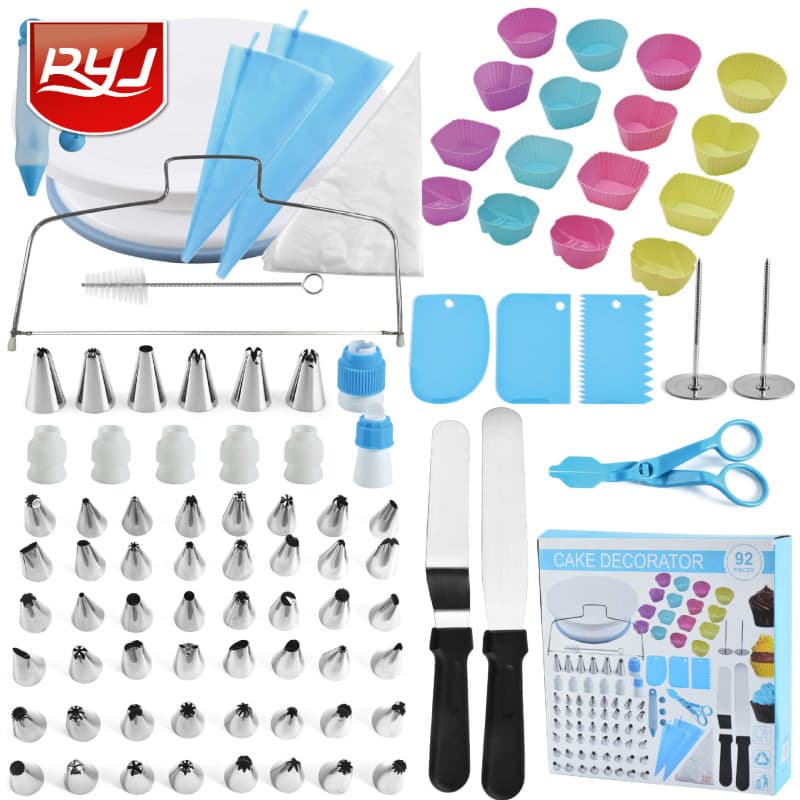 Color box packaging 92PC stainless steel decorating nozzle set DIY cream cake decoration baking tool set