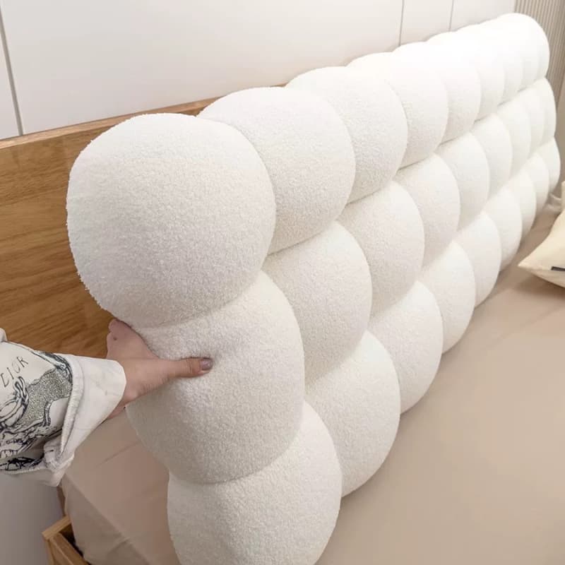 Cream Bed Head Cushion Tatami Bed Backrest Pillow Universal Soft Headboard Pad Thickened Bed Head Cover Waist Protection Anti-Collision
