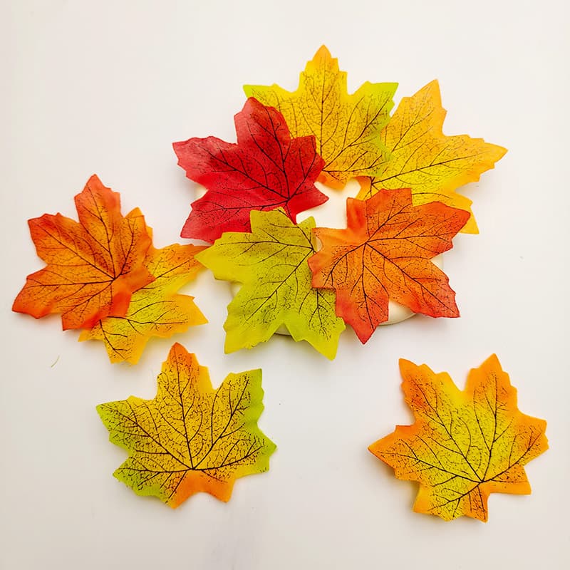 Kindergarten Autumn Environment Creation Simulated Maple Leaf DIY Materials Autumn Harvest Festival Theme Decoration Red Fake Leaves
