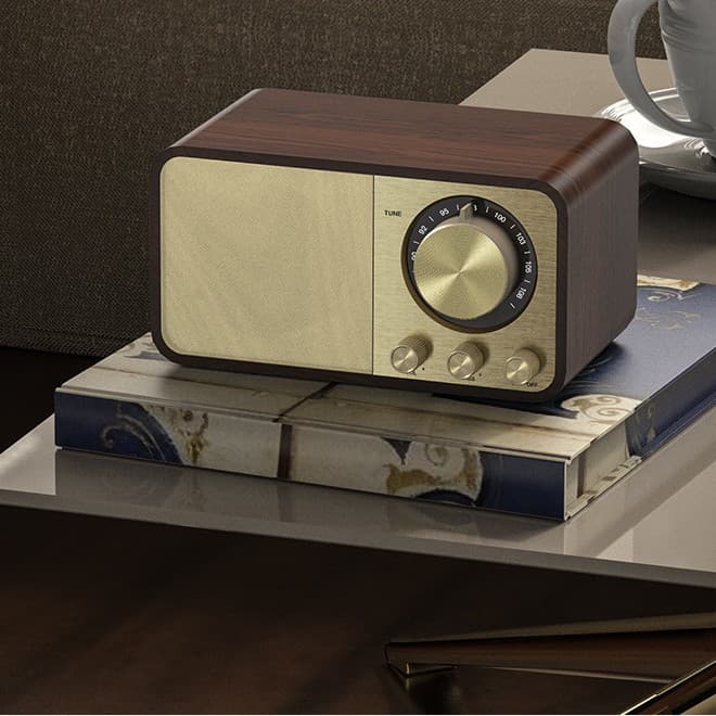 JY66 Retro Bluetooth Speaker Wireless FM Radio Subwoofer Portable Wooden Bluetooth Stereo