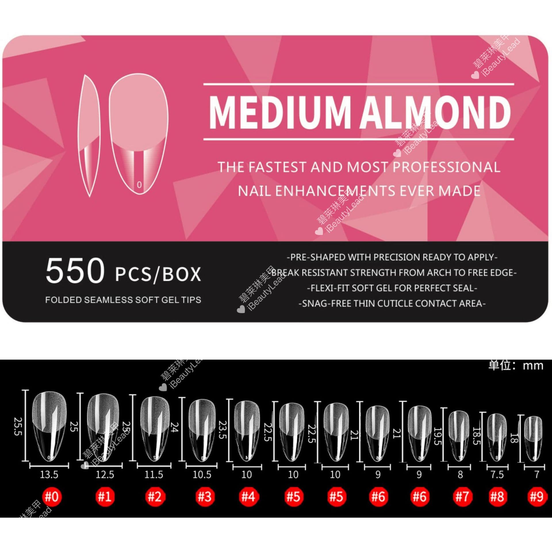 Invisible T-Shape Nail Tips 550pcs Matte Invisible Almond Coffin Square French Nail Tips