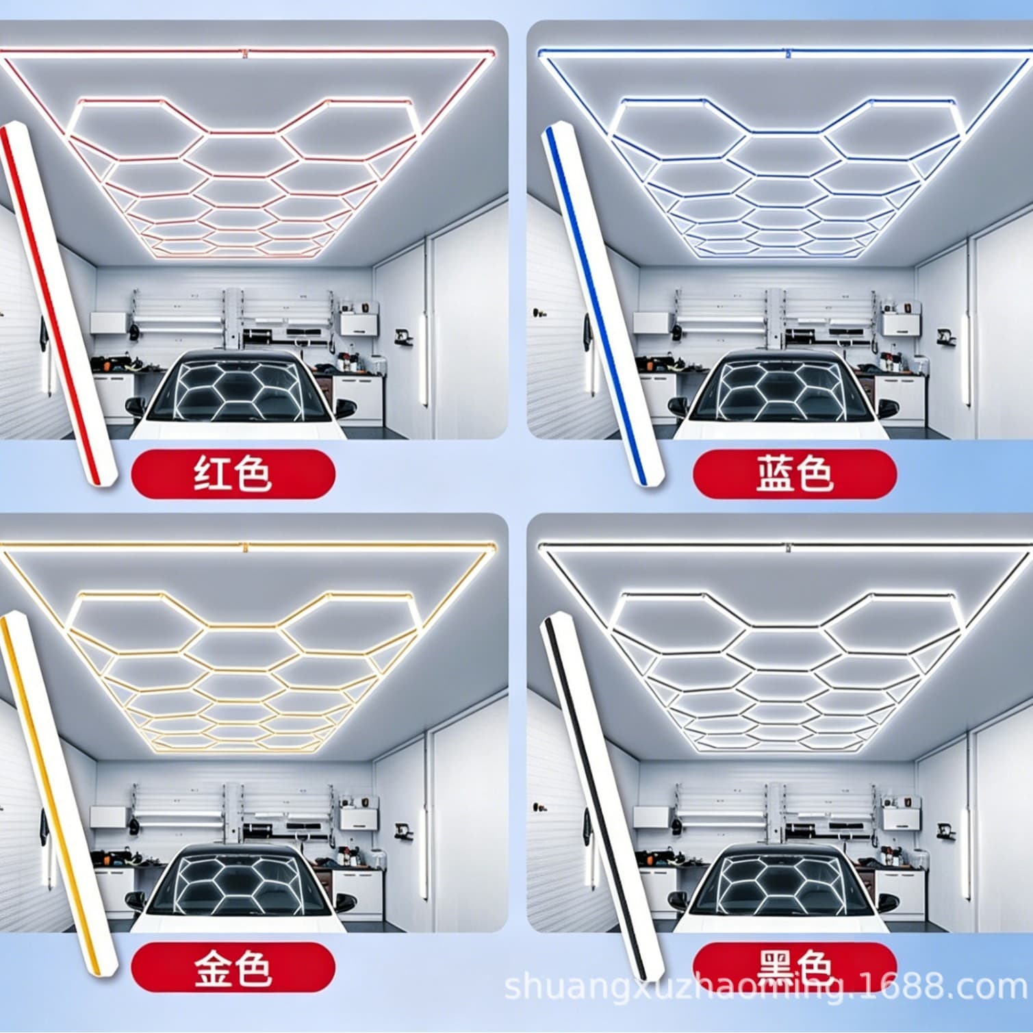 30mm Honeycomb Light for Garage, Barbershop, Auto Repair, Car Wash, Cross-border Car Beauty Workstation Light, High-brightness Hanging Light