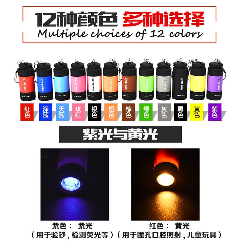 Mini LED Flashlight, High Brightness, USB Rechargeable, Portable Pen Light for Students, Keychain Light