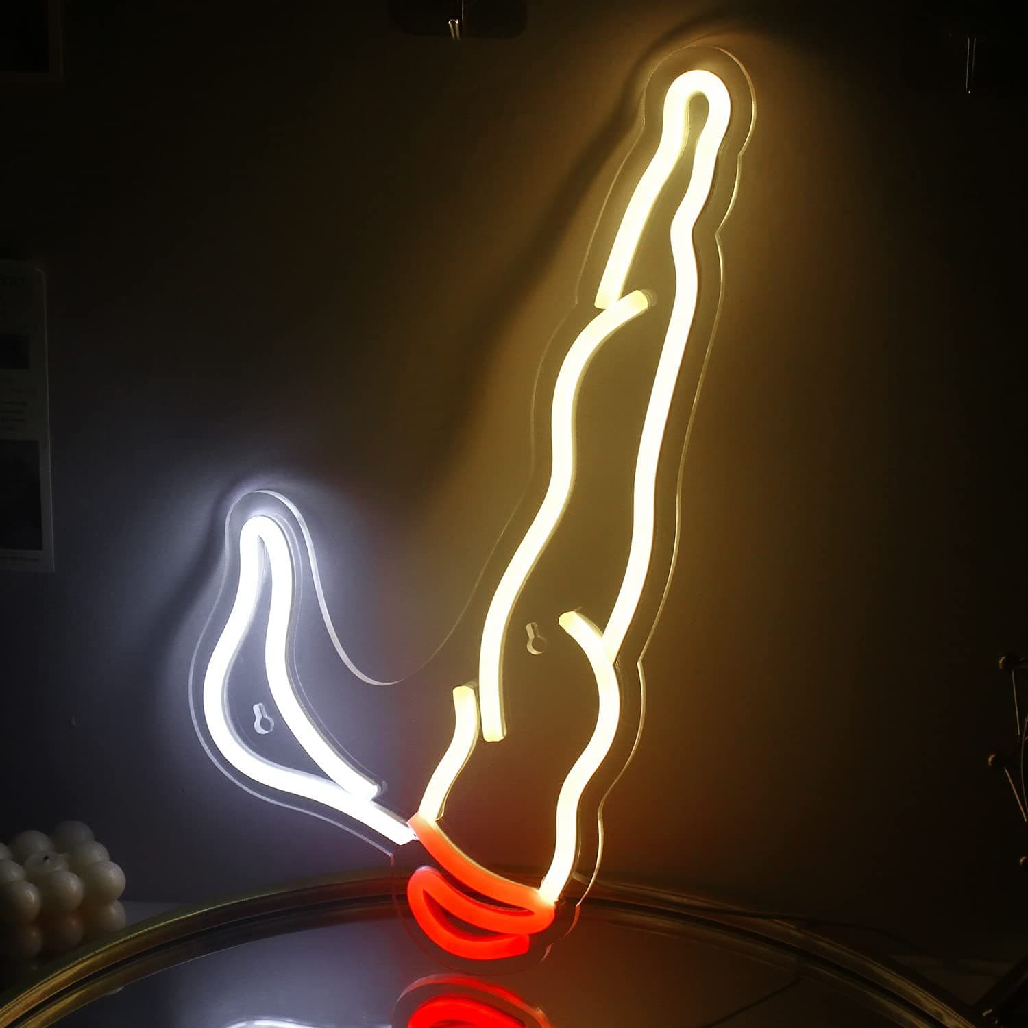 Cigar Neon Light Warm White Red LED Neon Light Cigarette Neon Sign Wall Art Bedroom