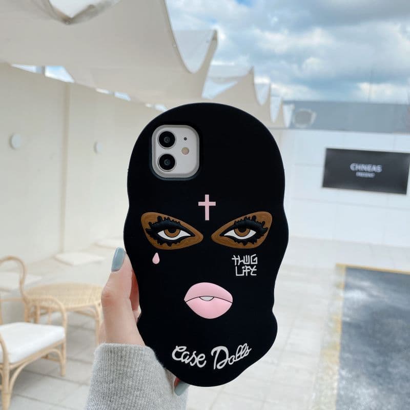 Funny Black Widow Mask Phone Case for iPhone 17 Pro, Anti-Drop Silicone Protective Cover for Apple 11 XS Max