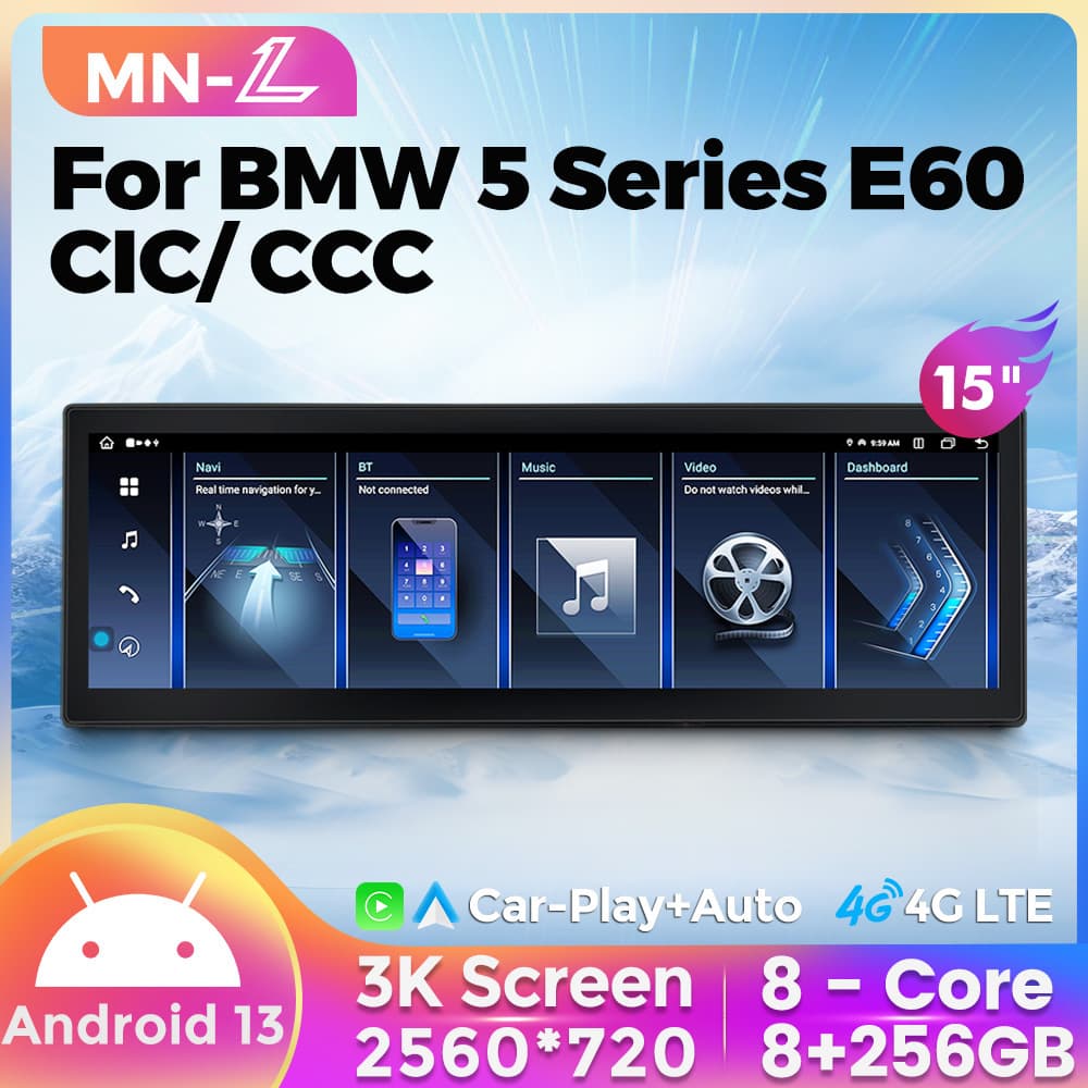 For BMW 5 Series E60 E61 E63 E64 15-inch BMW E60 Modified Android Large Screen