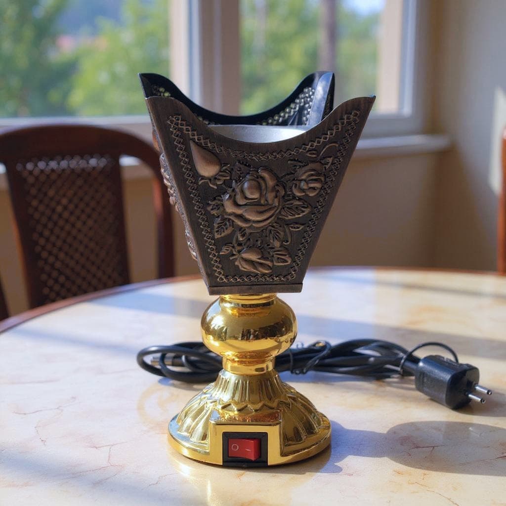 Four-corner plug-in electric heating incense burner Middle Eastern style home furnishings Metalincenseburner aromatherapy incense stick