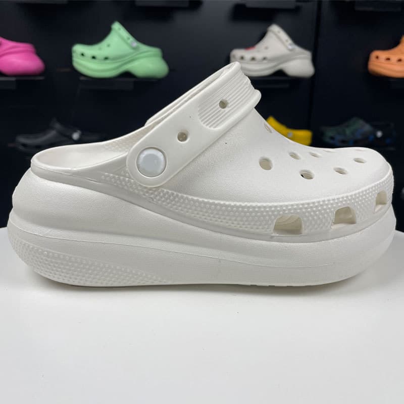 2024 New Puff-Inspired Unisex Height-Increasing Chunky Heel Breathable Perforated Shoes Casual Beach Couple Wear Trendy Outdoor Shoes