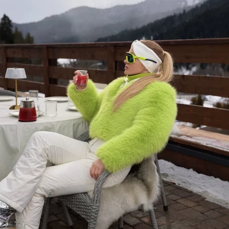 Cross-border Autumn Winter Faux Fur Coat - European and American Street Style Fox Fur Jacket Short Women's Plush Top