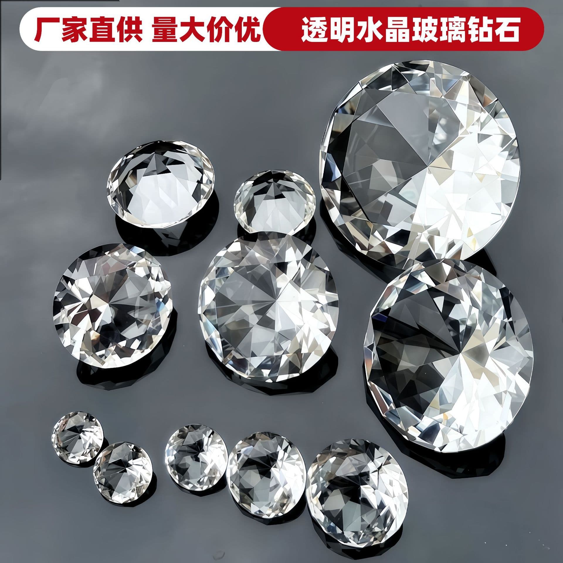 Crystal Diamond Decoration Jewelry Counter Display Glass Craft DIY K9 Clear Crystal Ball Crystal Stone