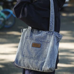 Korean Style Casual Washed Denim Bag Women Spring Summer New Fashion Canvas Tote Literary Single Shoulder Bag Tote Bag