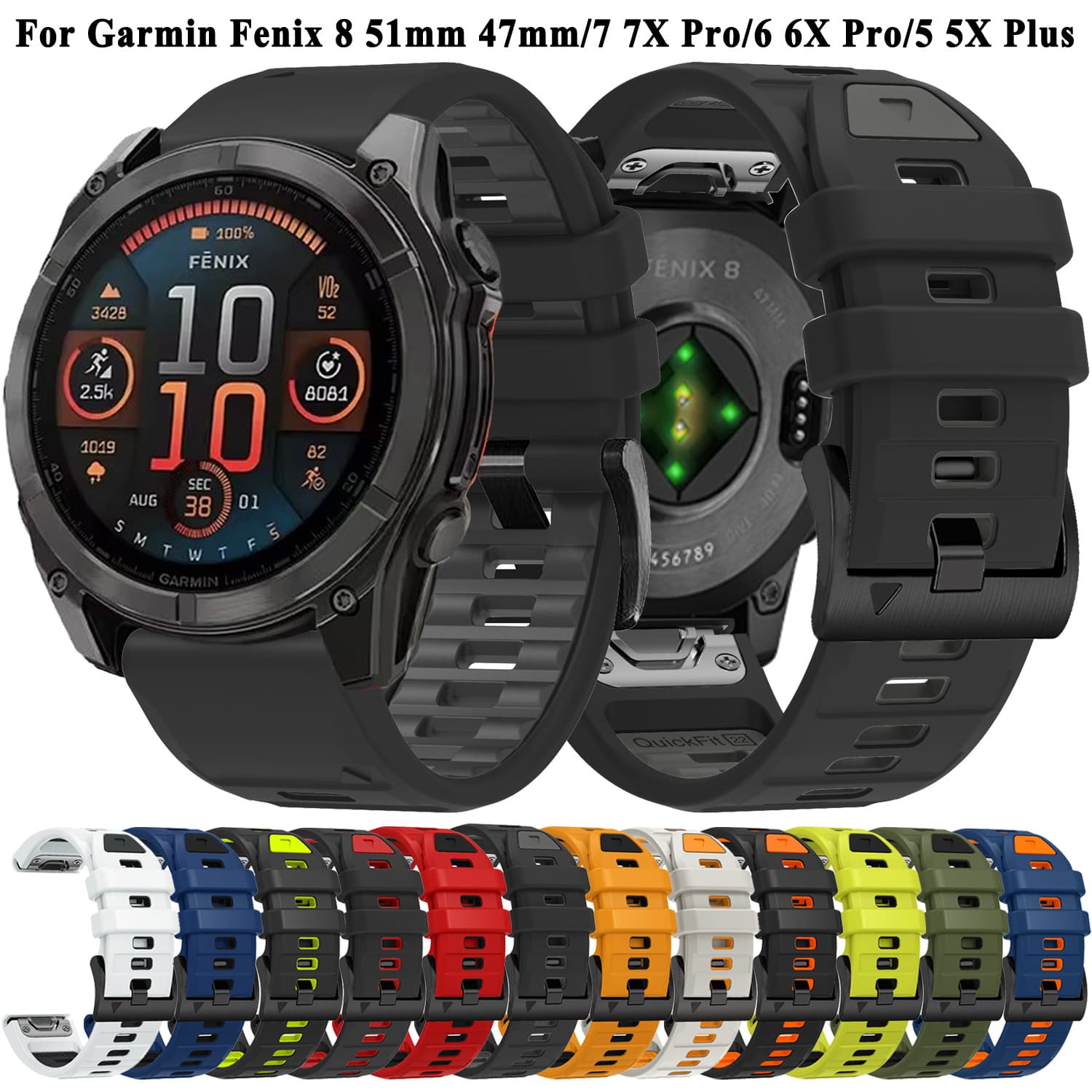 Applicable to GARMIN Fenix8 official sports watch with Fenixi 7X/6X/5xplus/3hr