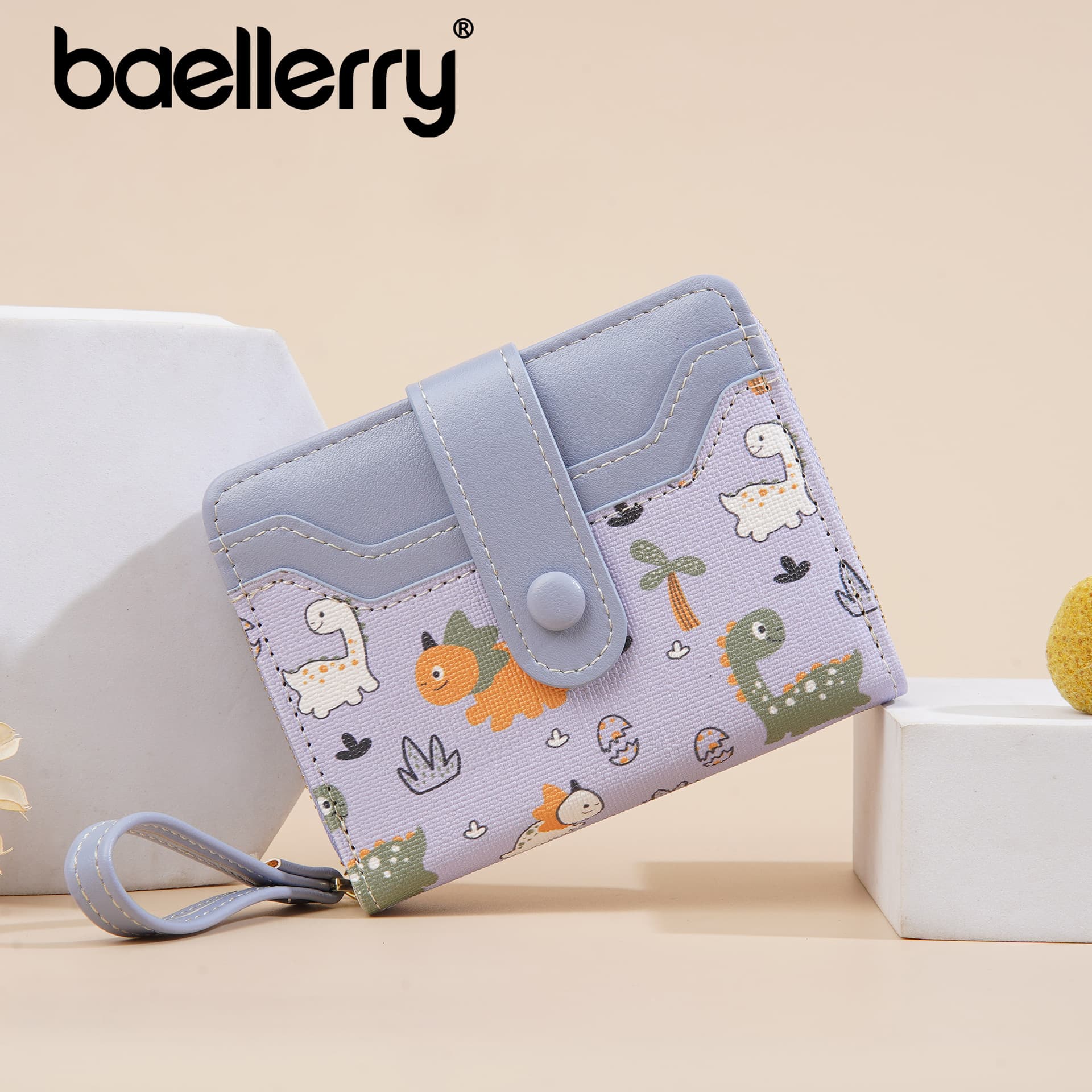 Ladies Bear Cartoon Cute Wallet Baellerry Zipper Coin Purse PU Material Foldable Cross-Border Style Animal Pattern Daily Use