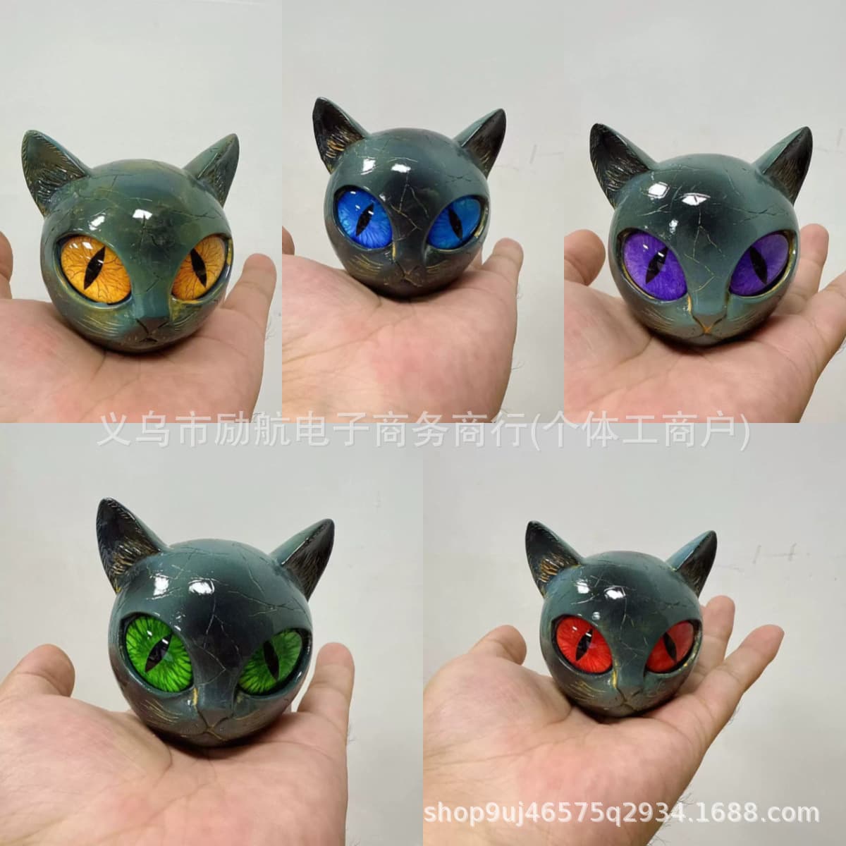 In Stock Cross-border Luxury Black Cat Figurine Luxury Black Cat Ornament Decorative Multicolor Statue
