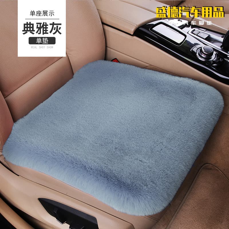 Jiyi Factory Direct Supply Winter Viral Short Plush Faux Rabbit Fur Universal Car Seat Covers, Warm Three-Piece Set with Anti-Slip