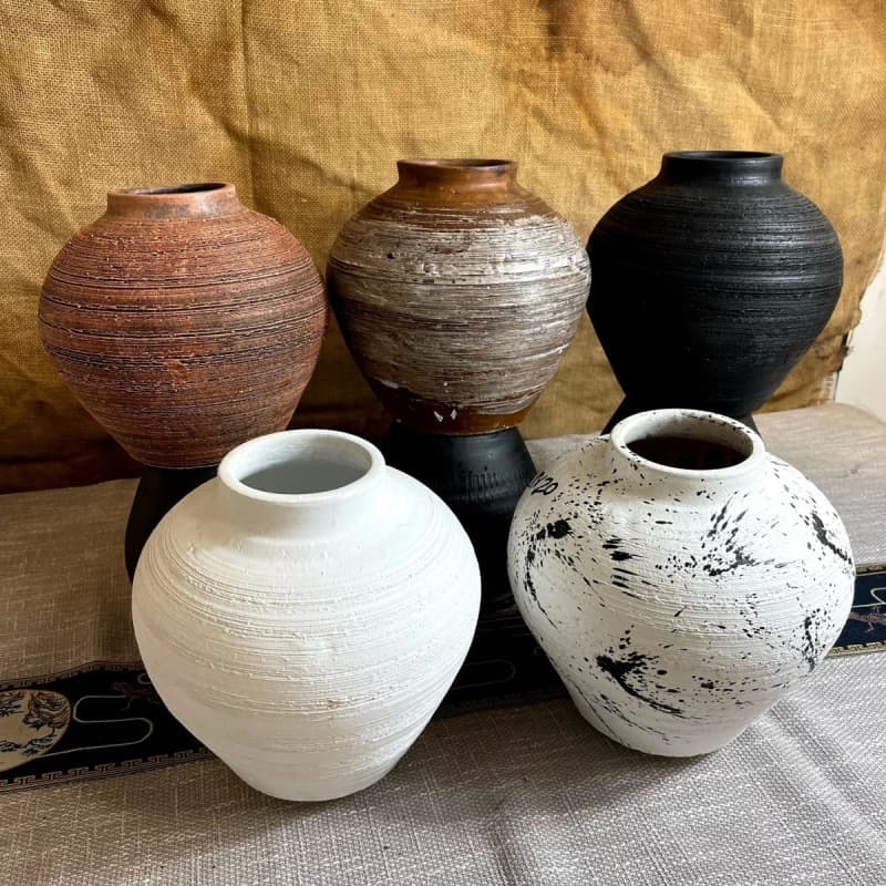 Coarse Pottery Handmade Ceramic Pots, Vintage Ceramic Vases, Chinese-Style Dried Flower Arrangements, Decorative Items, Large Succulent Flower Pots, Living Room Ornaments