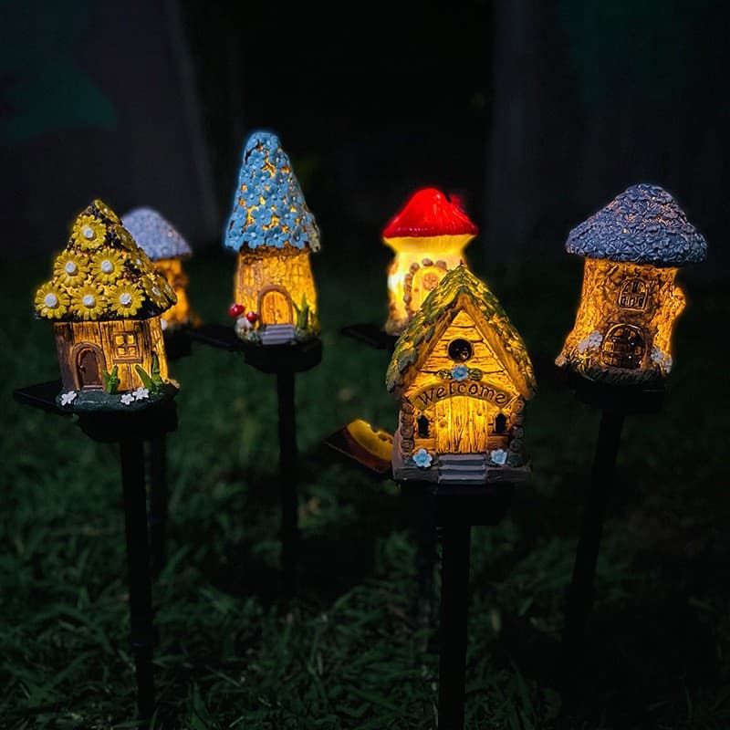 New Solar Resin House Light, Garden Decoration Lawn Light LED, Outdoor Waterproof Landscape Light