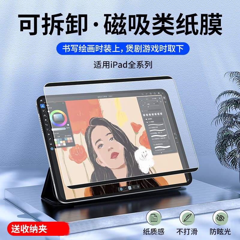 Compatible with iPad Paperlike Screen Protector Air6 Magnetic iPad10 Removable Mini7 Kent Paper Pro 2025 Tablet