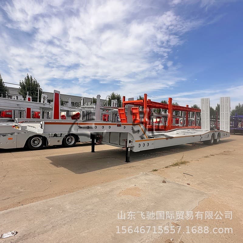 Cross-border direct two-axle hook machine board semi-trailer, European single-section hook machine board transport vehicle, 5-position board car carrier