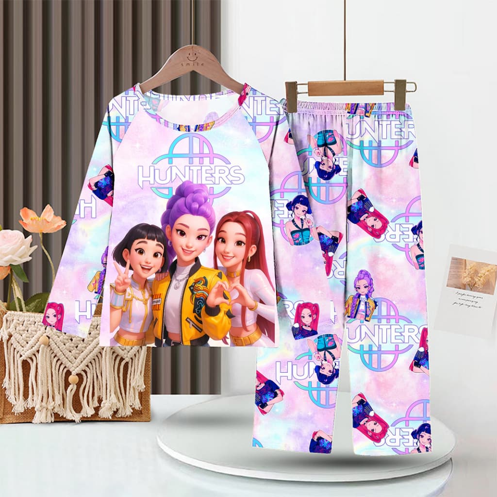 Children's Pajamas Girls Boys Long Sleeve Pants Cartoon Demon Slayer Anime Southeast Asia Loungewear Set