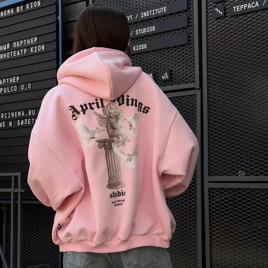 Cross-border Europe and America Back Print Hoodie Women's Fall Fashion Casual Loose Zipper Hoodie Jacket Sweet Spicy Style