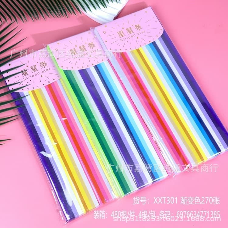 Lucky Star Colored Origami Wish Bottle Paper Strips Handmade Couple Birthday Gift Gradient DIY Five-Pointed Star