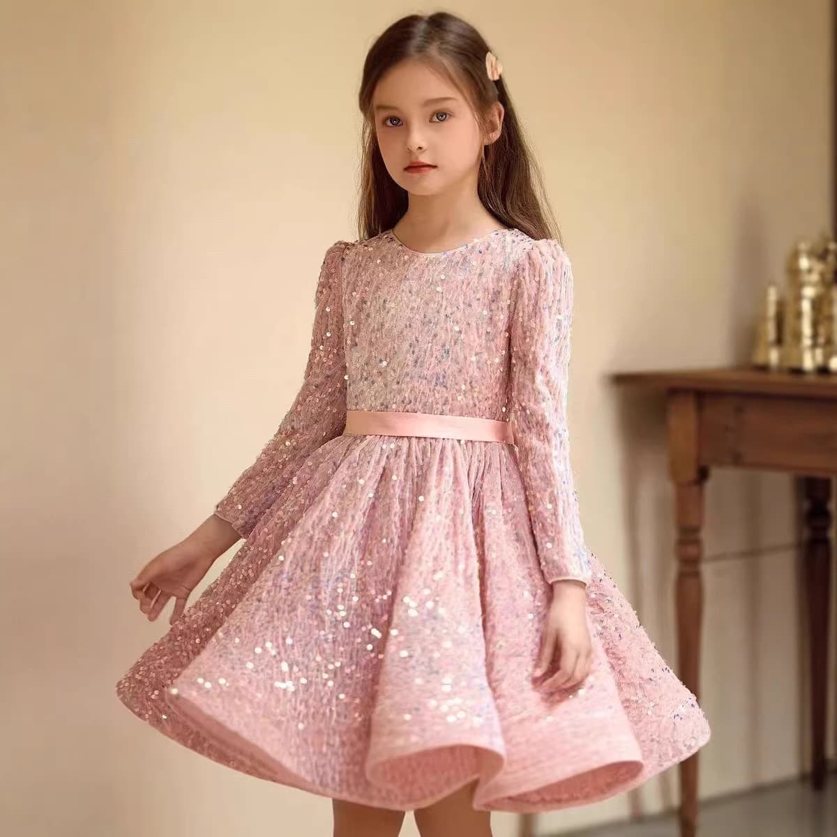 High-End Flower Girl Dress for Girls Birthday Banquet Princess Dress Girls Dress Piano Performance Costume