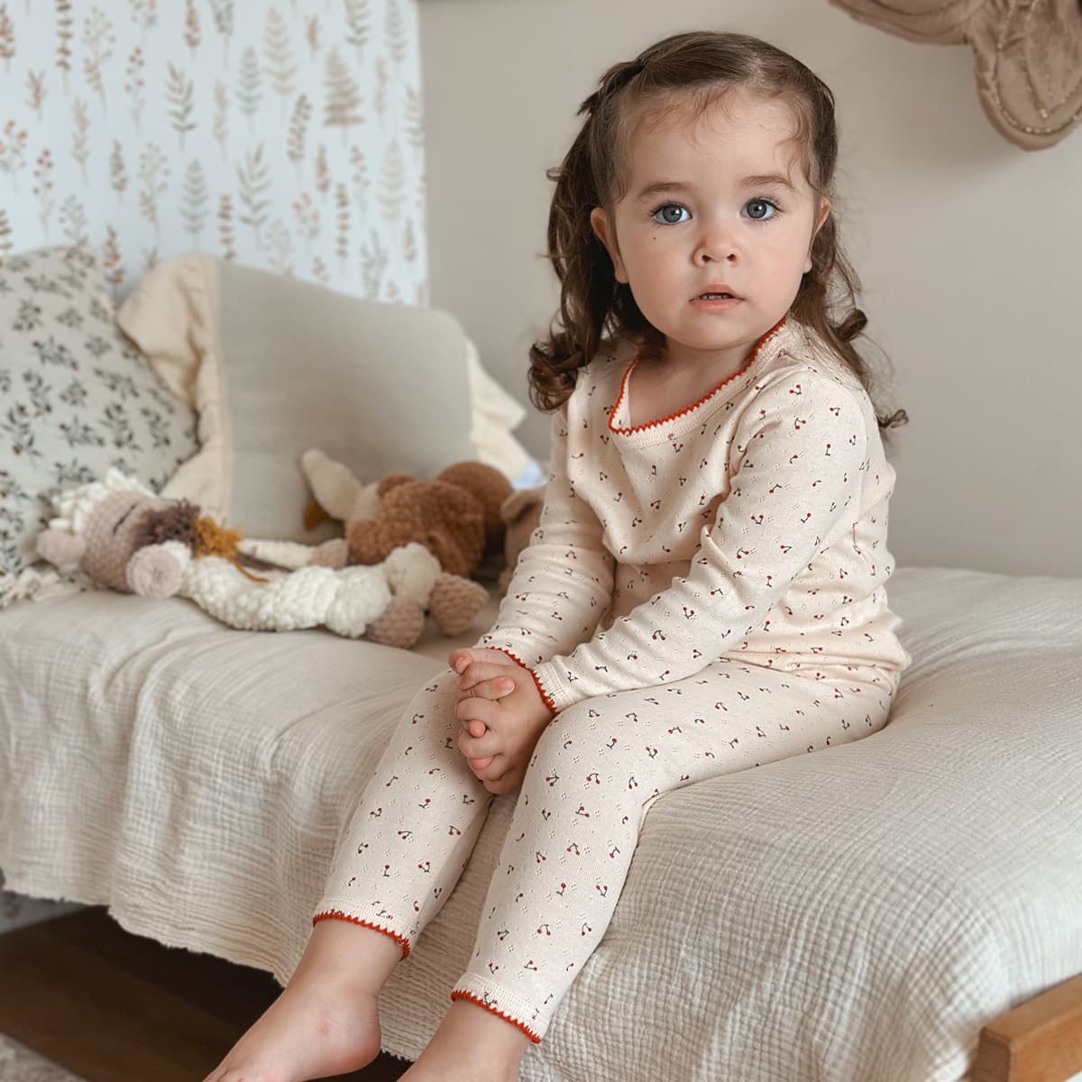 Danish Children's Pajama Set Baby Autumn Sleepwear Kids Homewear Class A Cotton Girls Pajamas Export Cross-Border