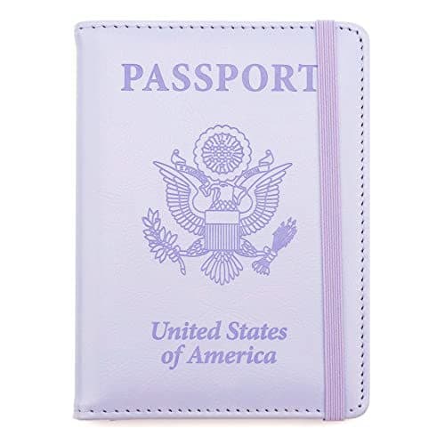 Travel Passport Holder, Leather Passport Cover Wallet, RFID-Blocking Travel Passport Book Cover
