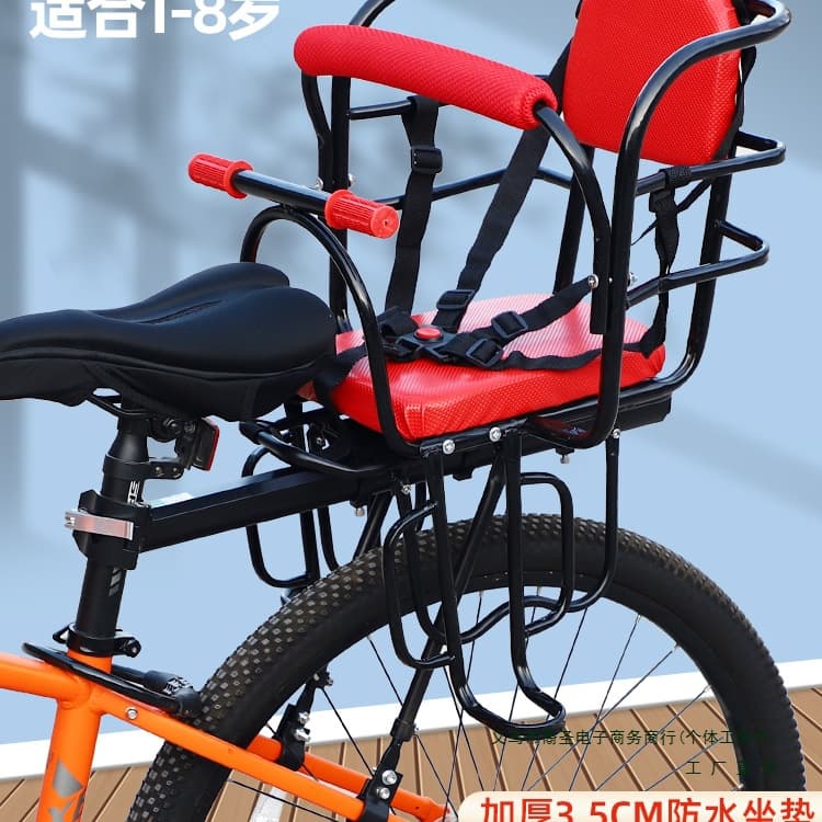 Bicycle child seat, rear-mounted electric car baby seat, folding single bike, mountain bike, child seat frame, and others.