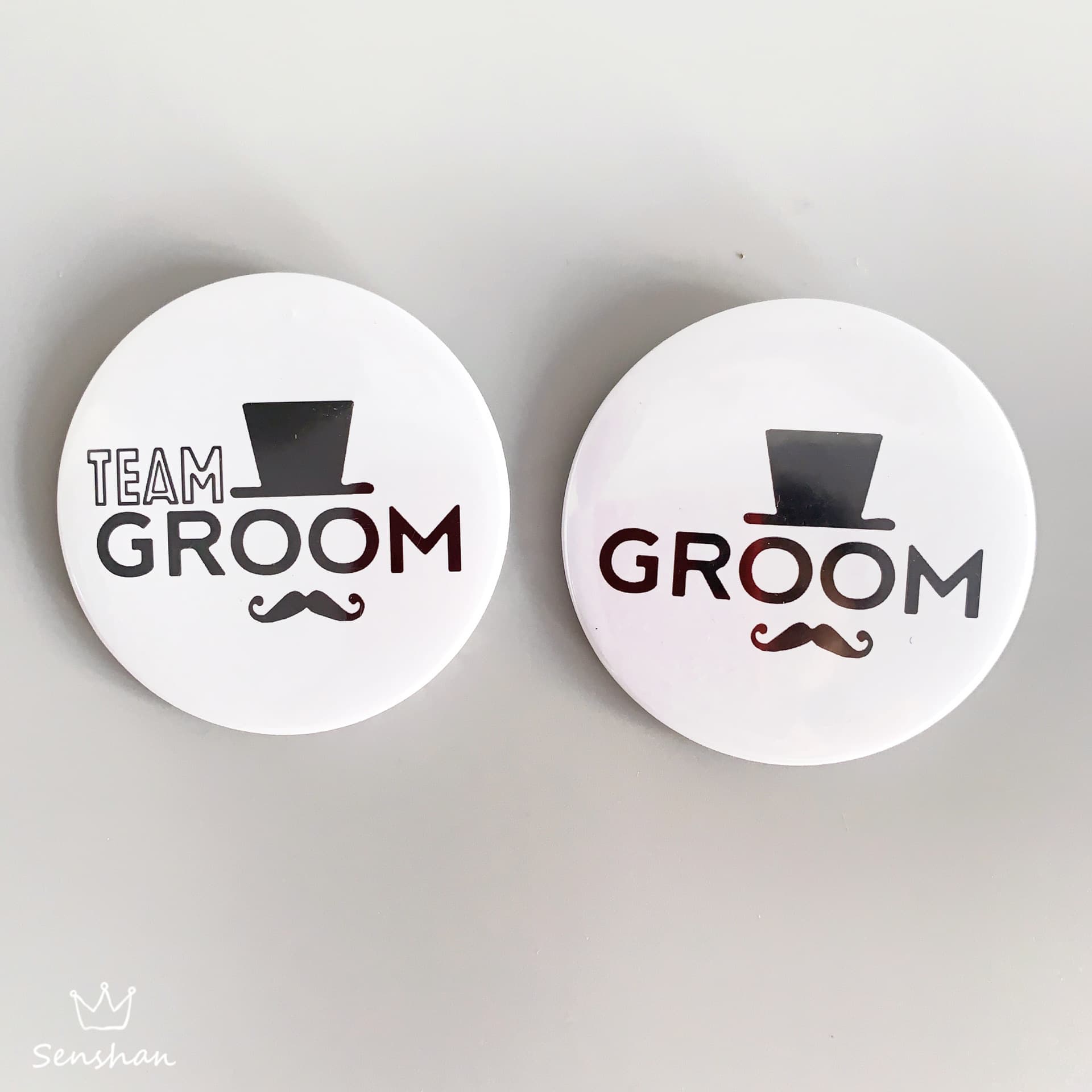 New Tin Badge Bachelor Party Groom Pin, Best-Selling in Europe and America White Groom Tin Badge