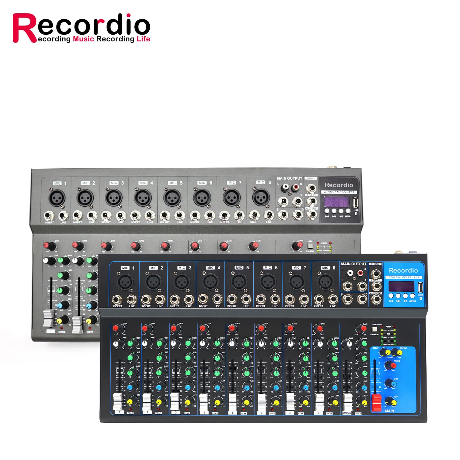 Cross-border 10-way mixer professional stage singing audio live broadcast Bluetooth USB monitoring tuning DJ mixer