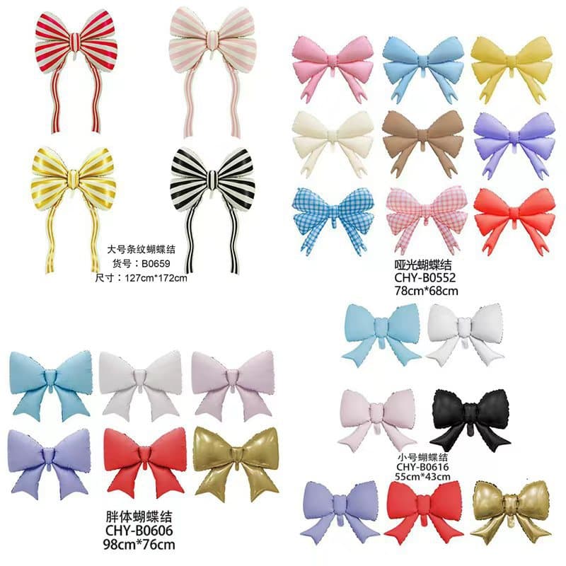 New Bow Balloon Matte Finish Bow Tie Aluminum Film Balloon Wholesale Decoration