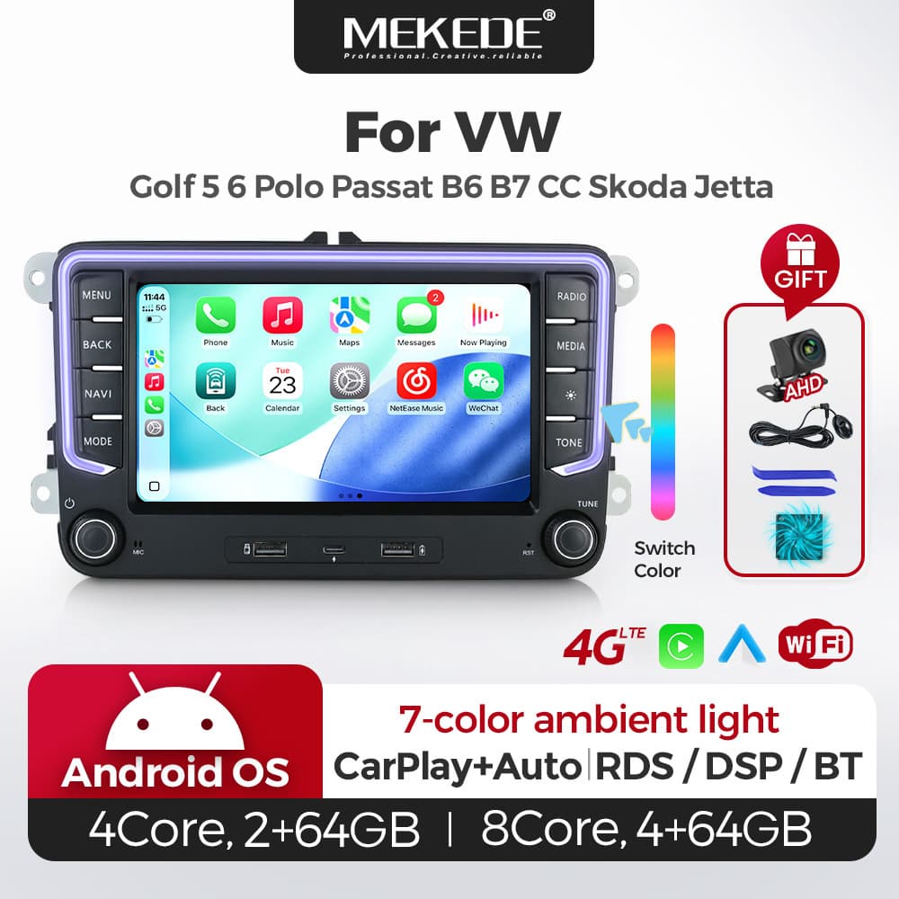 Suitable for Volkswagen 7" VW Golf 5 6 Polo Passat B6 Android In-Car Navigation for Cross-Border Use