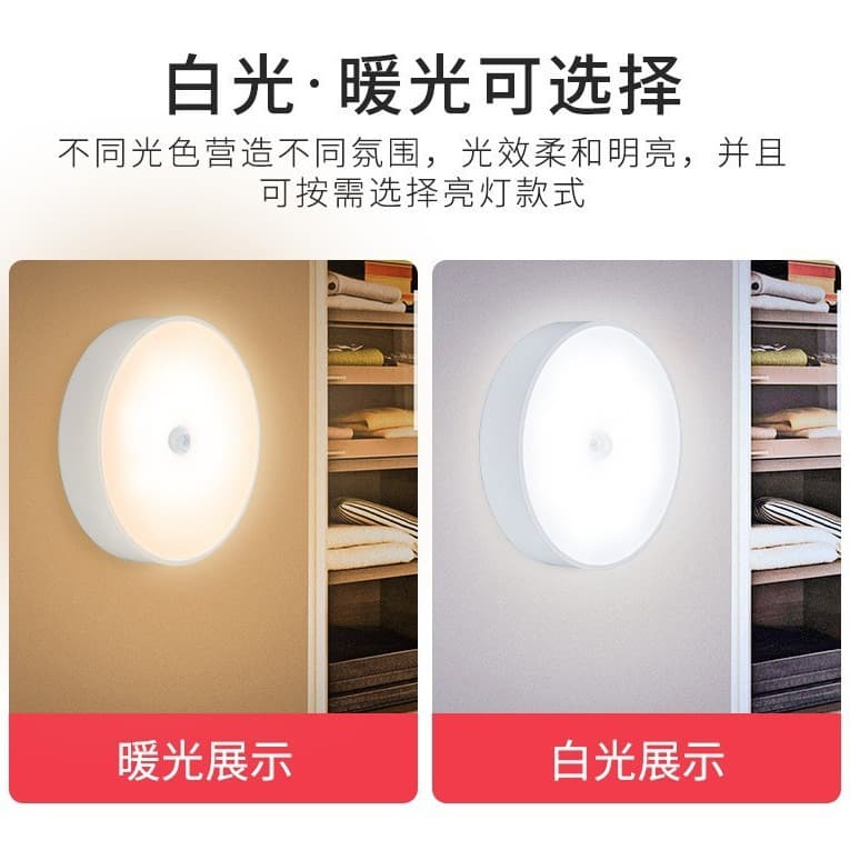 Smart Human Infrared Sensor Night Light, LED Rechargeable Magnetic Night Light for Kitchen Cabinet and Entryway Batch