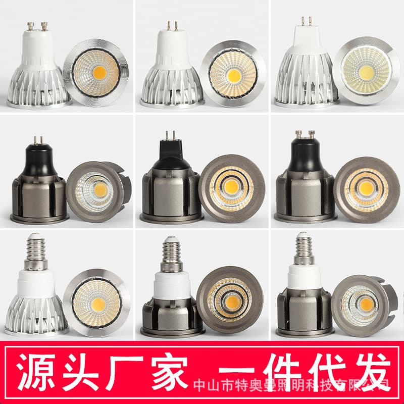 GU10 LED Lamp Cup MR16 Pin Low Voltage 12V 3W 220V GU5.3 Socket COB Downlight E14 Spotlight Bulb