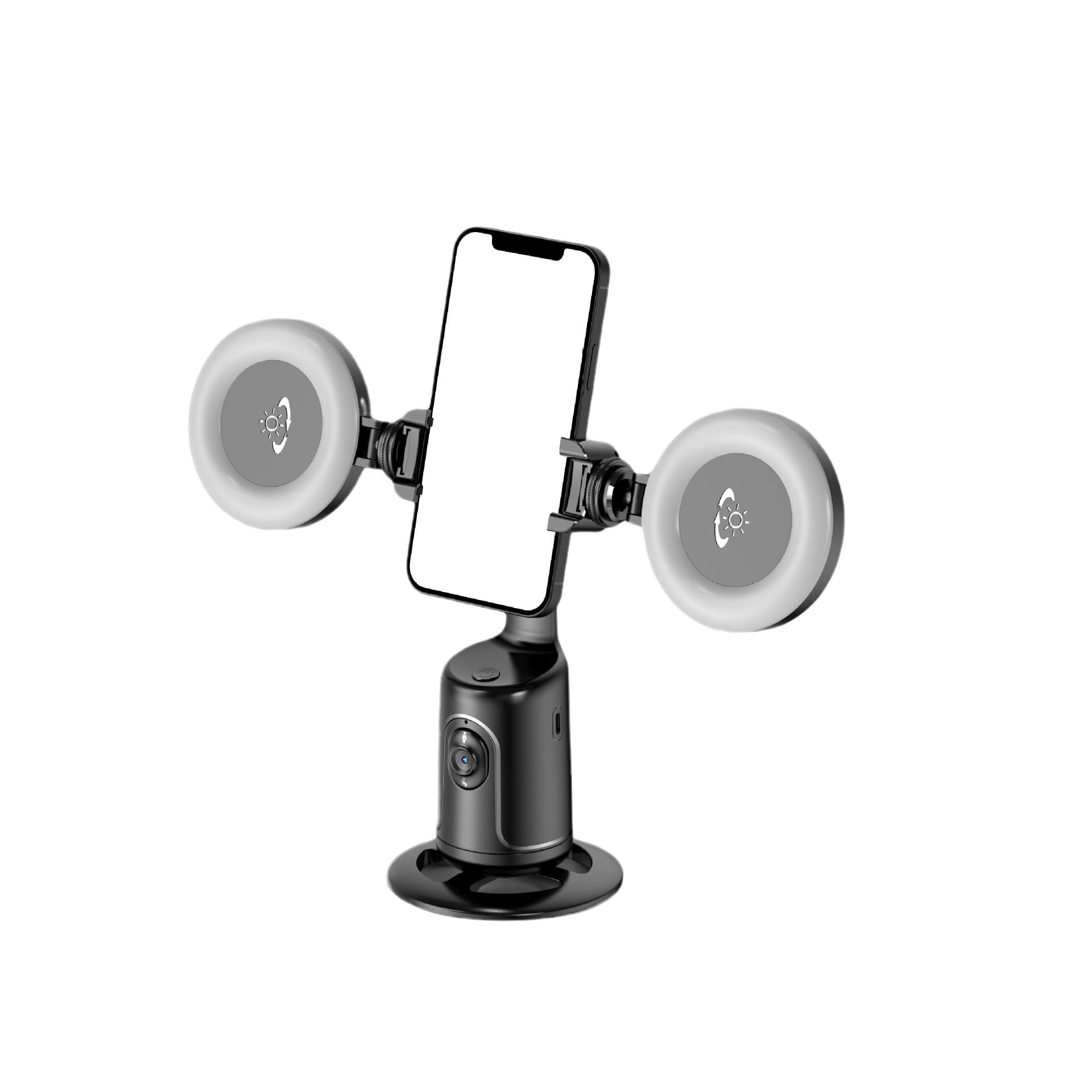 Cross-Border 360 Smart Tracking Gimbal Tool No-App Video Shooting Live Streaming AI Face Recognition Tracking Stabilizer