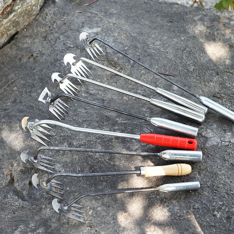Hoe Weeding Tool Root Removal Tool Garden Weeding Rake Manganese Steel Farm Tool Small Hoe Loosen Soil Dig Wild Vegetables