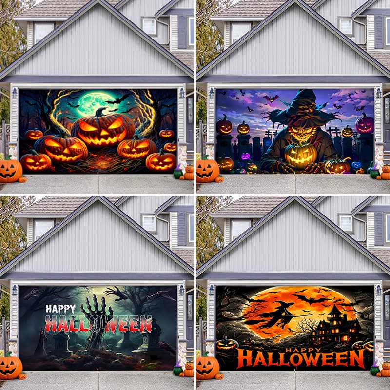 Halloween garage background decoration hanging cloth personalized party matching decorative tapestry cloth source manufacturer supports jit
