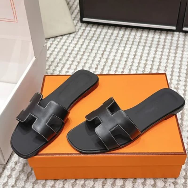 Cross-border Trade Flat Slide Sandals for Women, Summer Outdoor H-Slides, Macaron Color, Full Coverage Sole, Flat H-Style Sandals