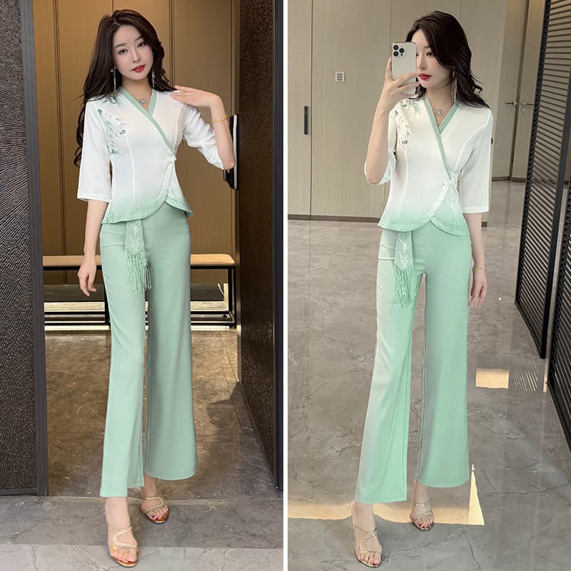 Chinese-style autumn/winter new beauty and wellness center set, women's foot bath hotel Chinese ear cleaning massage technician work uniform.