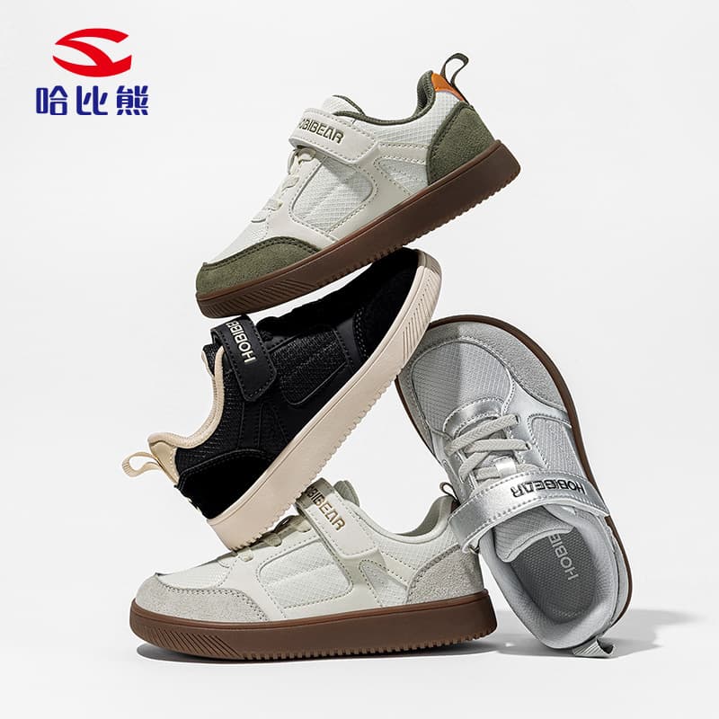 Habi Bear Kids Wide Toe Shoes Spring/Fall Canvas Upper Breathable Casual Sneakers Running Shoes Factory Direct