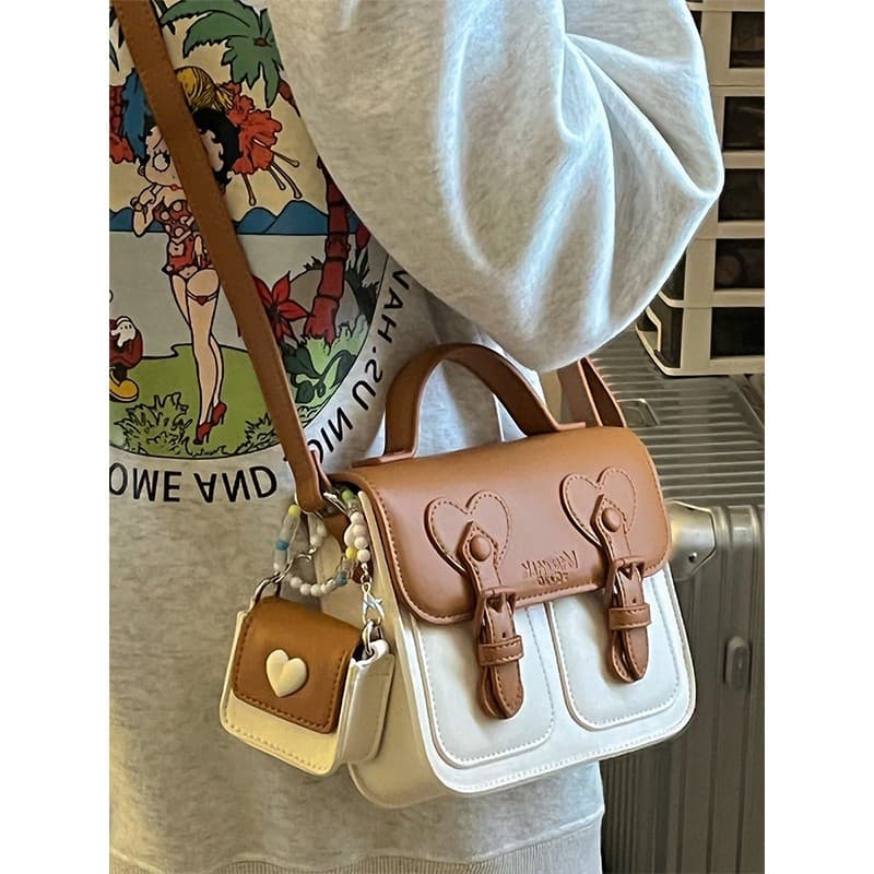 Niche Designer Bags for Women 2026 New Color-Blocked Cream Cute Cambridge Bag Handbag Small Square Bag Single Shoulder Crossbody Bag